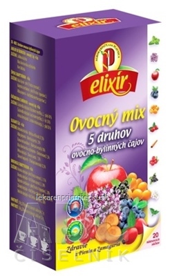 AGROKARPATY elixír Ovocný MIX 5 druhov ovocno bylinných čajov 20x1,5 g (30 g)