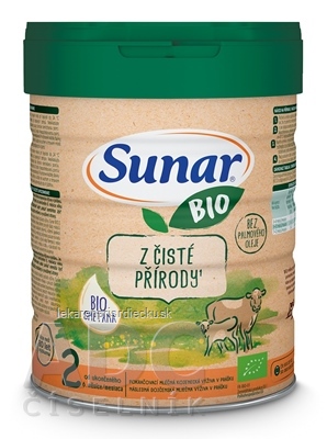 Sunar BIO 2 následná mliečna výživa (od ukonč. 6. mesiaca) 1x700 g