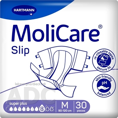 MoliCare Slip Super Plus 8 kvapiek M nohavičky inkontinenčné zalepovacie (90-120 cm) 1x30 ks