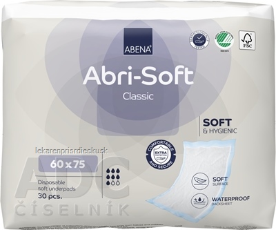 ABENA Abri-Soft Classic podložka absorpčná, 60x75 cm, savosť 1700 ml, 1x30 ks
