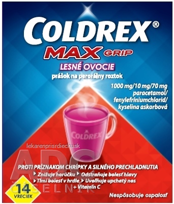 COLDREX MAXGRIP LESNÉ OVOCIE plo por 7,6 g (vre.papier/PE/Al/PE) 1x14 ks