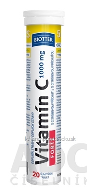 Biotter Vitamín C FORTE 1000 mg tbl eff s citrónovou príchuťou 1x20 ks
