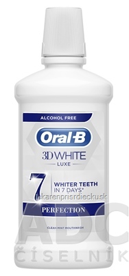 Oral-B 3D WHITE Luxe PERFECTION ústna voda, bez alkoholu 1x500 ml