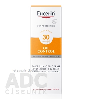 Eucerin SUN OIL CONTROL SPF 30 ochranný krémový gél na opaľovanie na tvár 1x50 ml